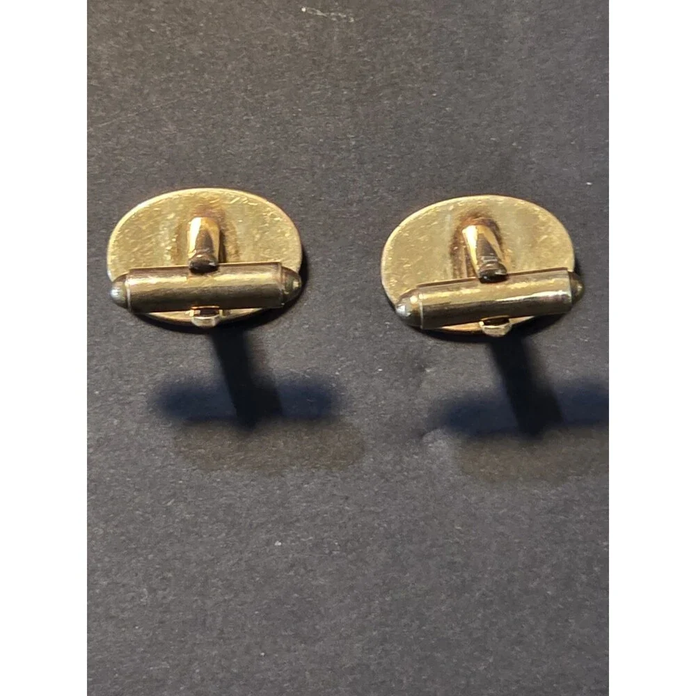 Vintage Pitman & Keeler 12K Gold Filled Rhinestone Cufflinks Set In Original Box